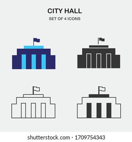 City Hall Building Vector Icon