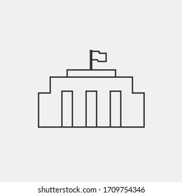 city hall building vector icon