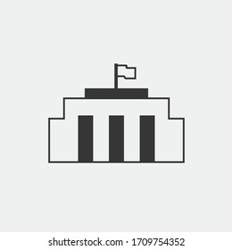 City Hall Building Vector Icon