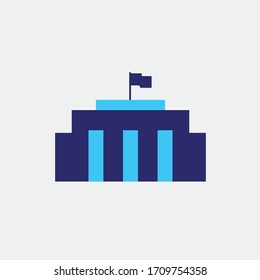 city hall building vector icon