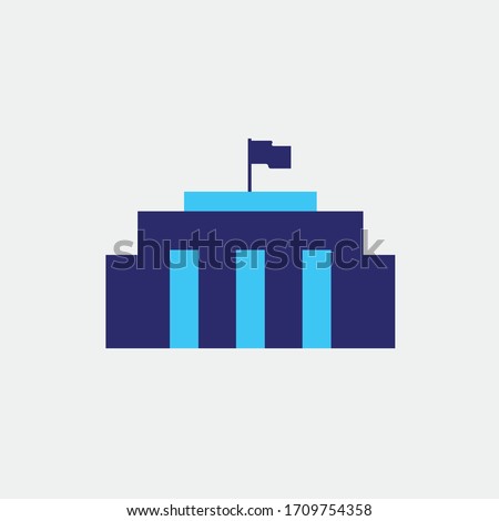 city hall building vector icon