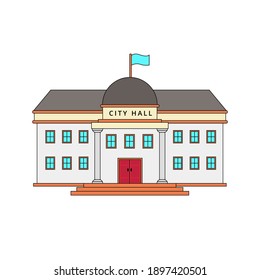 City hall building vector illustration isolated on white background 