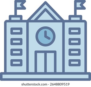City Hall Filled Blue Tone Icon