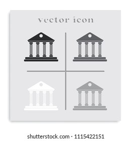City hall flat black and white vector icon.
