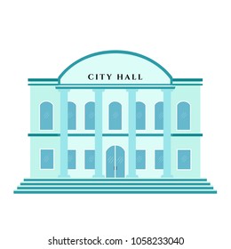 City hall in flat design, vector illustration.