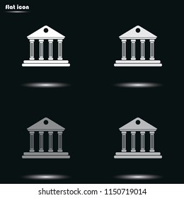 City hall flat grayscale vector icon.