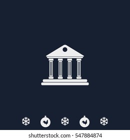 City hall flat vector icon isolated on dark.