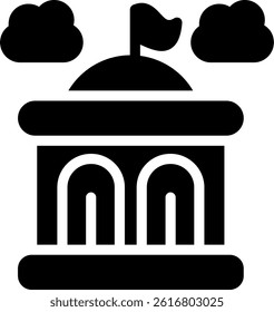 City Hall Glyph Vector Icon Design