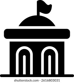 City Hall Glyph Vector Icon Design