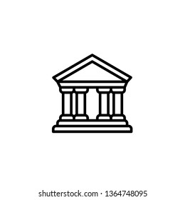 City Hall Icon. Bank Icon. Courthouse, Greek Architecture, Library, Church, Government. Columns And Pillars. Trendy Flat Style For Graphic Design, Web Site, UI. EPS10.