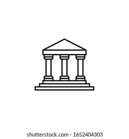 City hall icon. Bank icon. Courthouse, greek architecture, library, church, government. Columns and pillars. Trendy Flat style for graphic design, Web site, UI. EPS10.