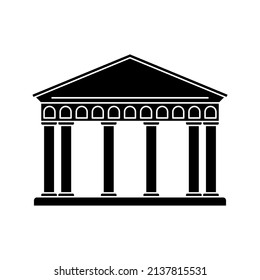 City hall icon. Bank icon. Courthouse, greek architecture, library, church, government. Columns and pillars. vector illustration
