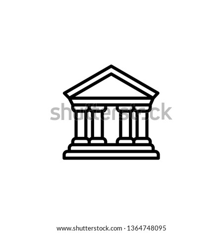 City hall icon. Bank icon. Courthouse, greek architecture, library, church, government. Columns and pillars. Trendy Flat style for graphic design, Web site, UI. EPS10.