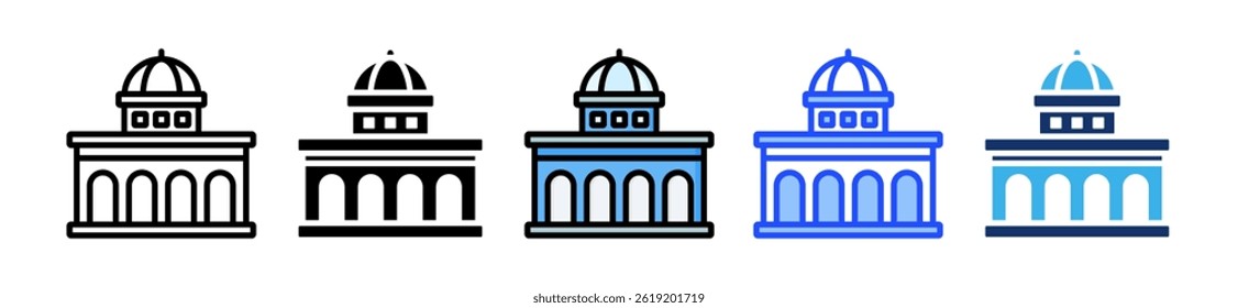 City Hall Icon Collection With Multiple Styles