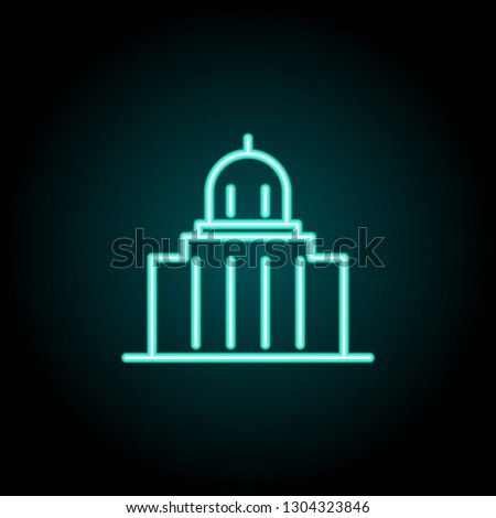 city hall icon. Elements of Bulding Landmarks in neon style icons. Simple icon for websites, web design, mobile app, info graphics