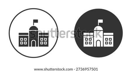 City hall icon flat pictogram for web. Symbol, logo illustration. Vector graphics