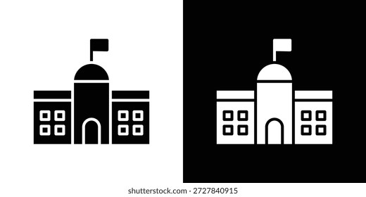 Ícone da prefeitura Ilustração do vetor plano. Símbolos simples em preto