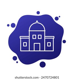 City hall icon in line style, vector