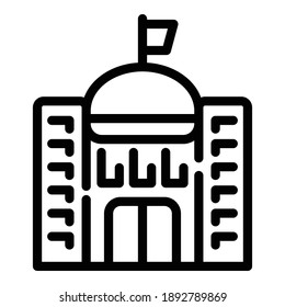 Icono del ayuntamiento. Icono del vector de la municipalidad de contorno para el diseño web aislado en fondo blanco