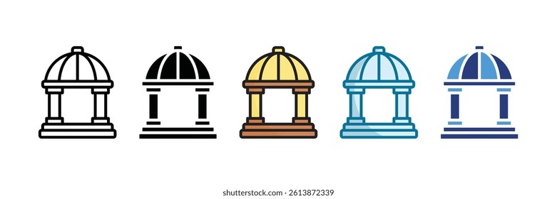 City Hall Icon Set Multiple Style Collection