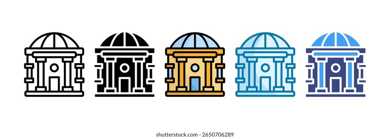 City Hall Icon Set Multiple Style Collection