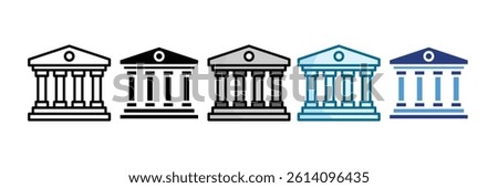 City Hall Icon Set Multiple Style Collection