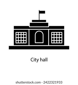 Icono del ayuntamiento. ilustración simple de vector negro plano sobre fondo blanco..eps