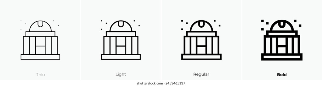 city hall icon. Thin, Light Regular And Bold style design isolated on white background