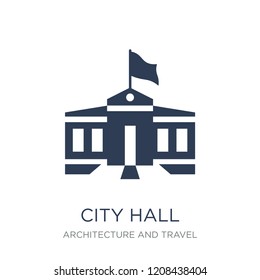 City hall icon. Trendy flat vector City hall icon on white background from Architecture and Travel collection, vector illustration can be use for web and mobile, eps10