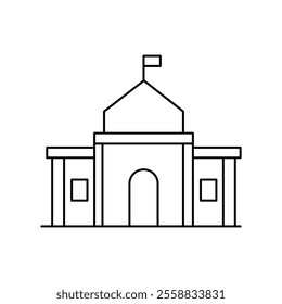 City hall icon.vector flat black linear illustration for web and app..eps