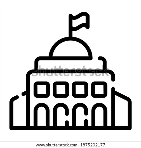 city hall line icon,  real estate  web and mobile icon