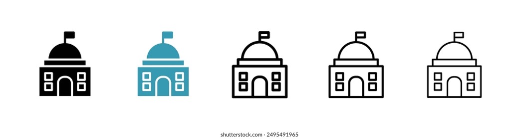 City hall line icon vector set.