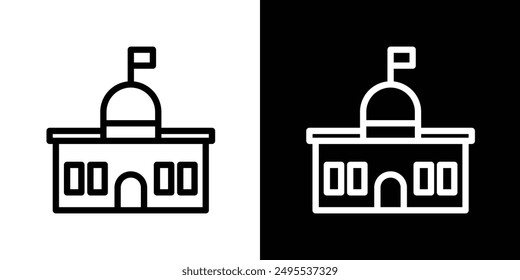 City hall line icon vector illustration set.