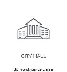 City hall linear icon. Modern outline City hall logo concept on white background from Architecture and Travel collection. Suitable for use on web apps, mobile apps and print media.