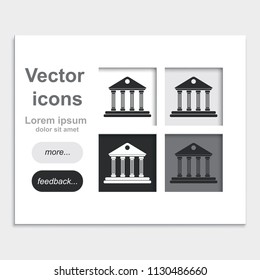 City hall placed on web page template flat vector icon.