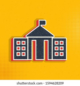 City hall pop art, retro icon. Vector illustration of pop art style