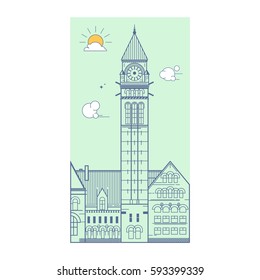 City Hall Toronto Canada Vector illustration Travel icon