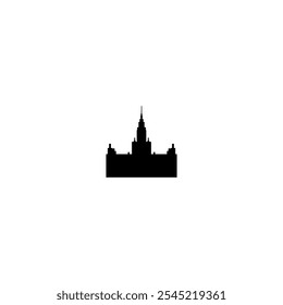 City hall vector icon. Isolated parliament, government, town administration building clipart, black and white simple contour graphic for web, infographics