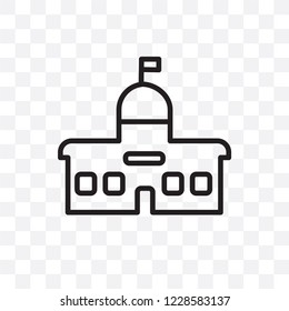 City hall vector linear icon isolated on transparent background, City hall transparency concept can be used for web and mobile