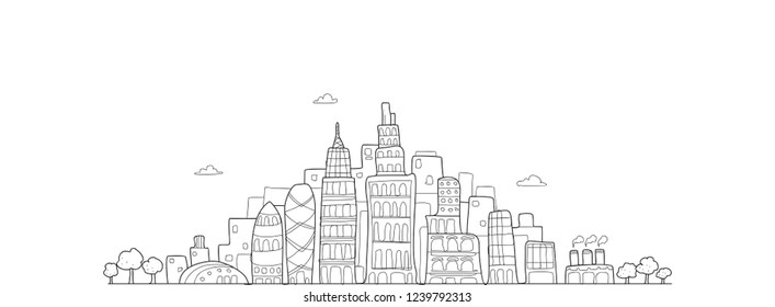 city hand drawn