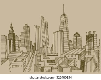 City hand drawn
