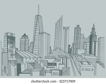 City hand drawn