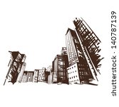 City hand drawn. Vector illustration