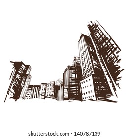 City Hand Drawn. Vector Illustration