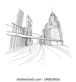 City Hand Drawn. Vector Illustration