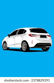 City Hatchback Modifizierte Hochleistungs-Vektorgrafik