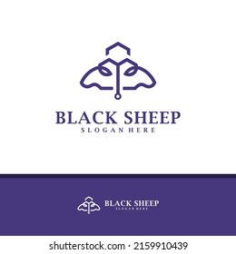 City with Head Sheep logo design vector, Creative Sheep logo concepts template illustration.