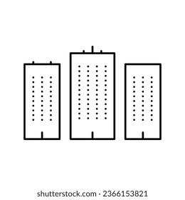 city high buildings line icon vector. city high buildings sign. isolated contour symbol black illustration