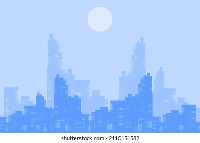 City Highrise Buildings Blue Colors Vector Stock Vector (Royalty Free ...