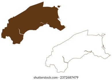 City of Hobsons Bay (Commonwealth of Australia, Victoria state, Vic) map vector illustration, scribble sketch Hobsons Bay map